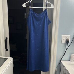 Elegant Blue Sleeveless Dress